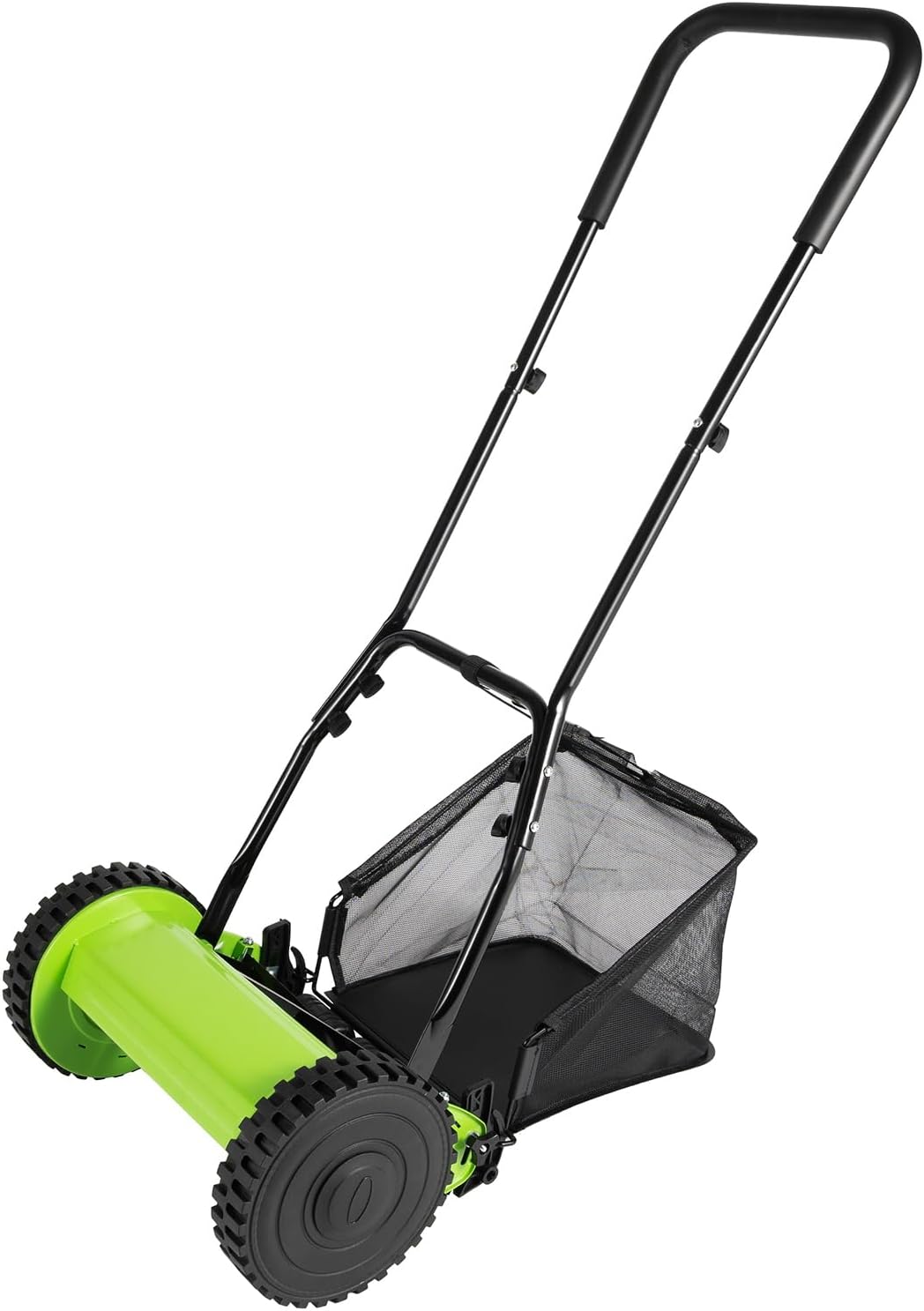 Manual Lawn Mower, 12Inch 5-Blade Push Reel Lawn Mower with Grass Catcher, Height Adjustment Walk Behind Reel Push Lawn Mower