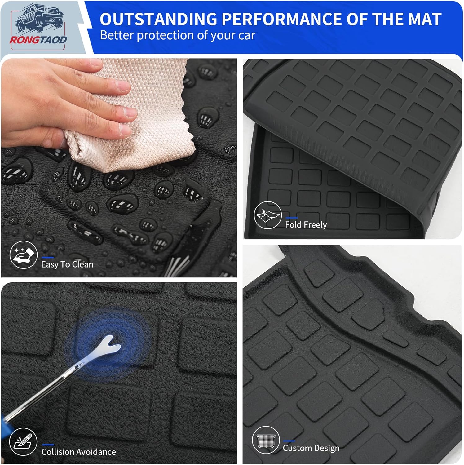 Rongtaod Cargo Mat Compatible with 2021-2025 2026 Toyota Sienna 7&8 Seats Cargo Liner Trunk Liner Trunk Mat 3rd Row Back Seat Cover All Weather 2024 Sienna Accessories (Backrest Mats+runk Mat)