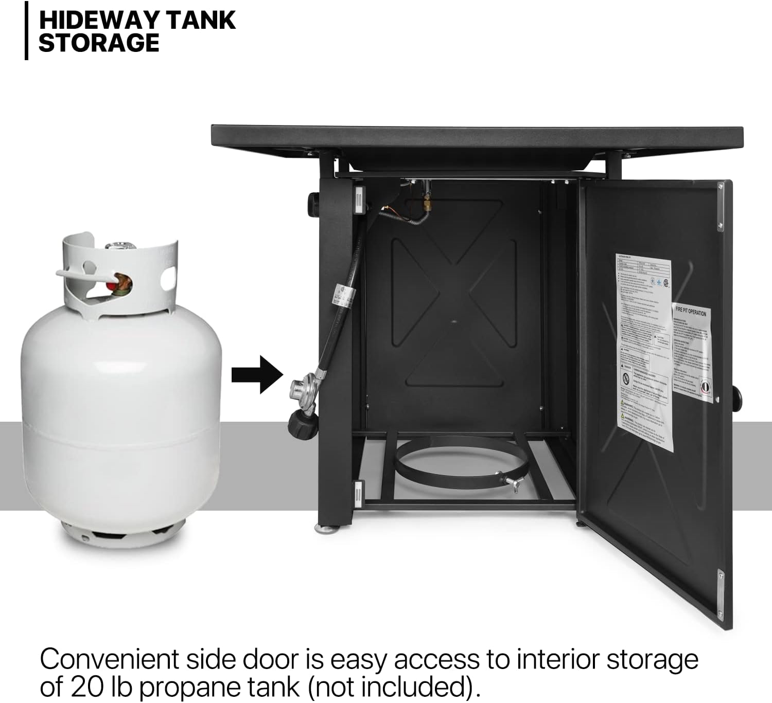 MoNiBloom 28 in Fire Propane Pit Tables 50000 BTU Square Outdoor Firepit Tabletop with Quick Manual Ignition and Lid for Garden Courtyard Patio Balcony, Gray