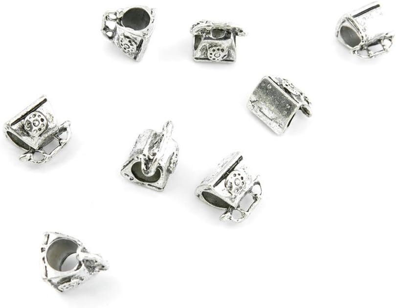 Price per Lot 460 PCS Jewelry Making Charms Antique Silver Tone Color Jewellery Charme Findingss Bulk Wholesale Suppliers Arts Crafts 726HT Landline Phone Loose Beads
