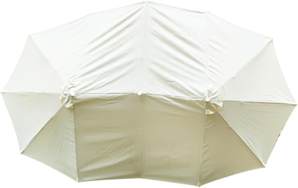12 Ribs Replacement Canopy Top Cover, 15'x9' Double Sided Patio Umbrella Replacement Canopy, Outdoor Umbrella Replacement Cloth (Canopy Only)(Beige)