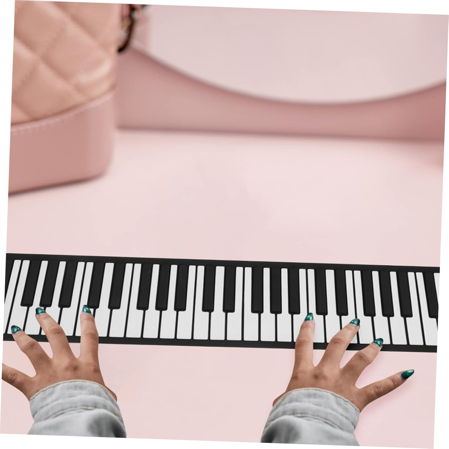 KESYOO Keys Foldable Piano for Boys and Girls Midi Keyboard Piano Drum Rechargeable Hand Rolled Weighted Keyboard Ages