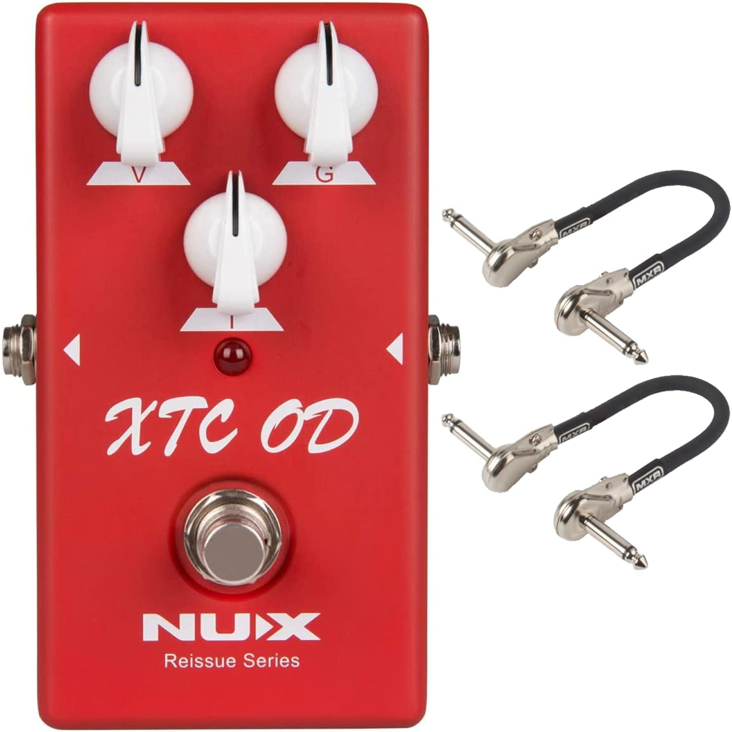 NUX XTC OD Overdrive Pedal Bundle with 2 MXR Patch Cables
