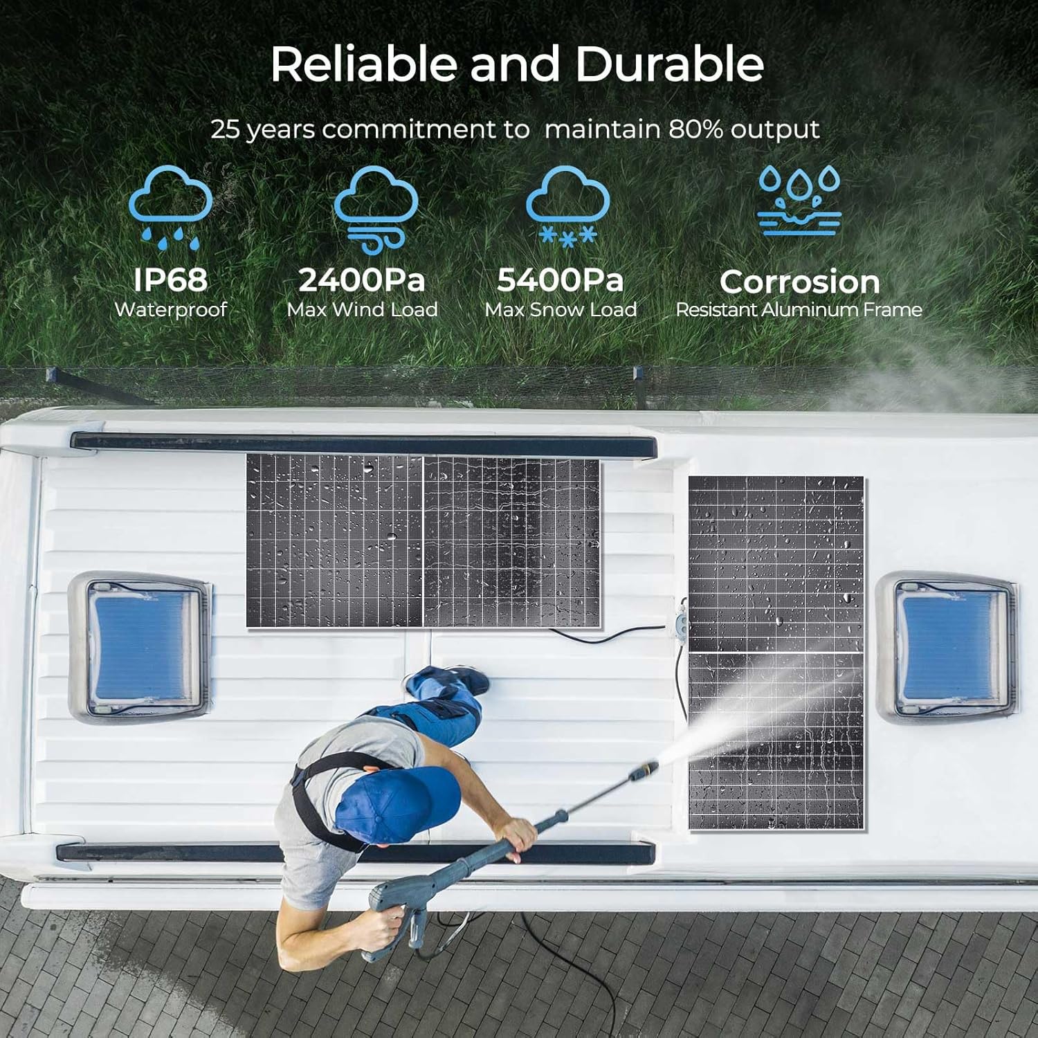 Renogy 1180W Solar Panels 2pcs 590 Watt N-Type Bifacial Solar Panel Monocrystalline 16BB 25% High Conversion Efficiency for Homes Roof Top RV Boat Camping Black