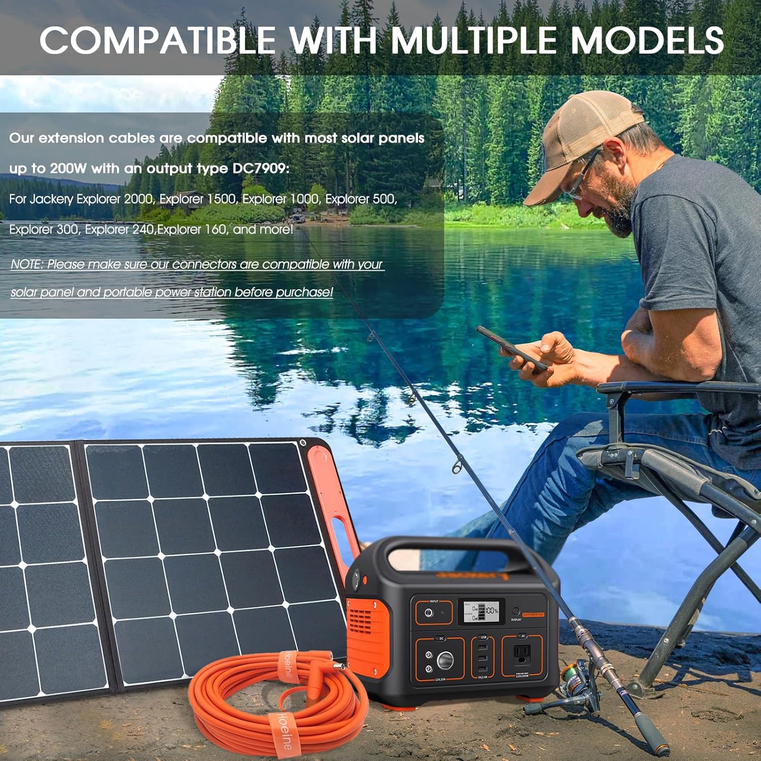 Solar Panel Extension Cable Compatible with Jackery Solar Panel Connector Perfectly for Gz Yeti, Anker, BLUETT, Jackery Portable Power Station (100 Feet)