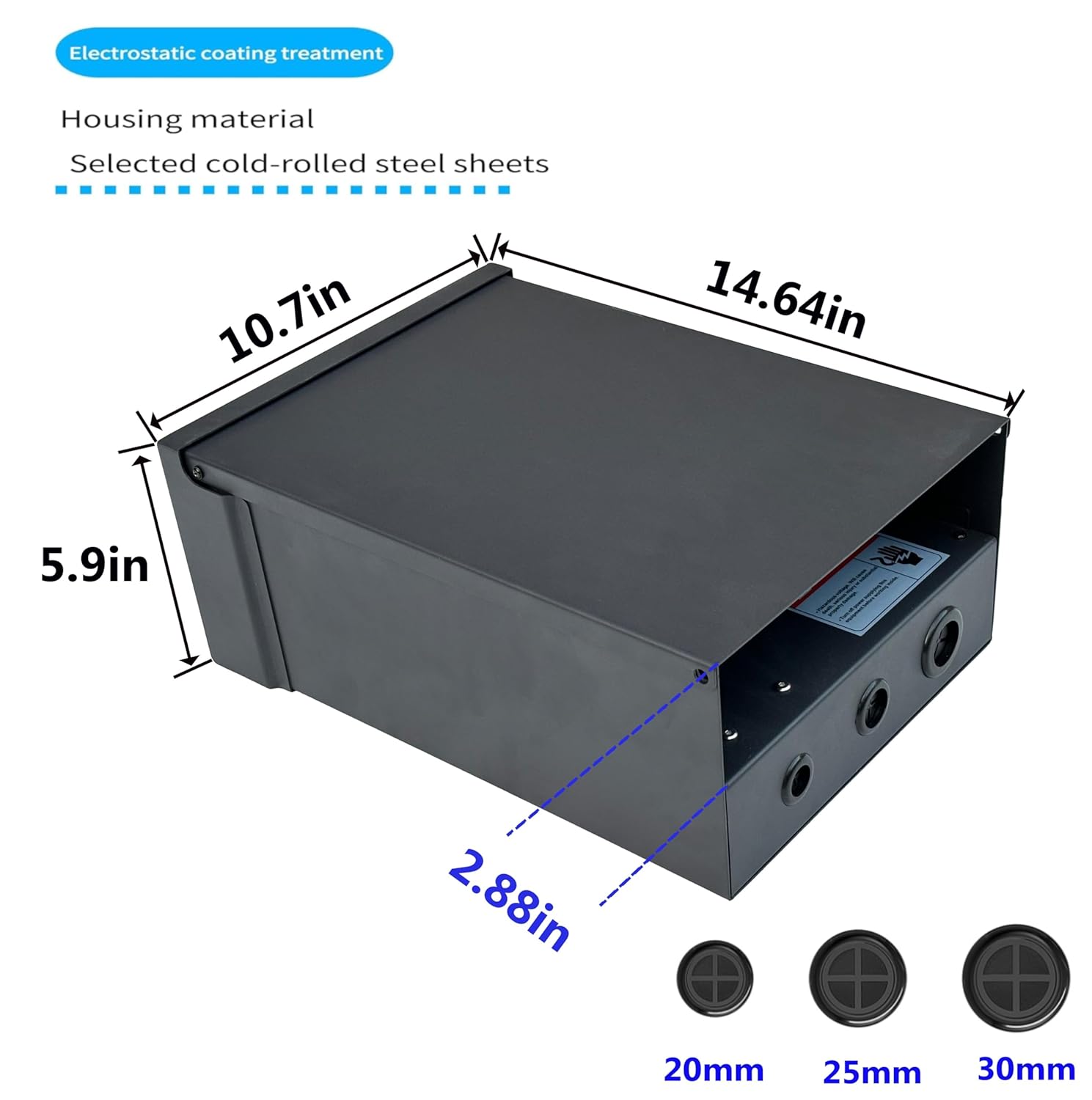 Temporary Distribution Box, It has Both 50A and 30A inlets, six 120V CFGI duplexes, one L14-30R Outlet, one L6-30R, and one TT-30R,Safe and Reliable Power on Any Construction site (Black)