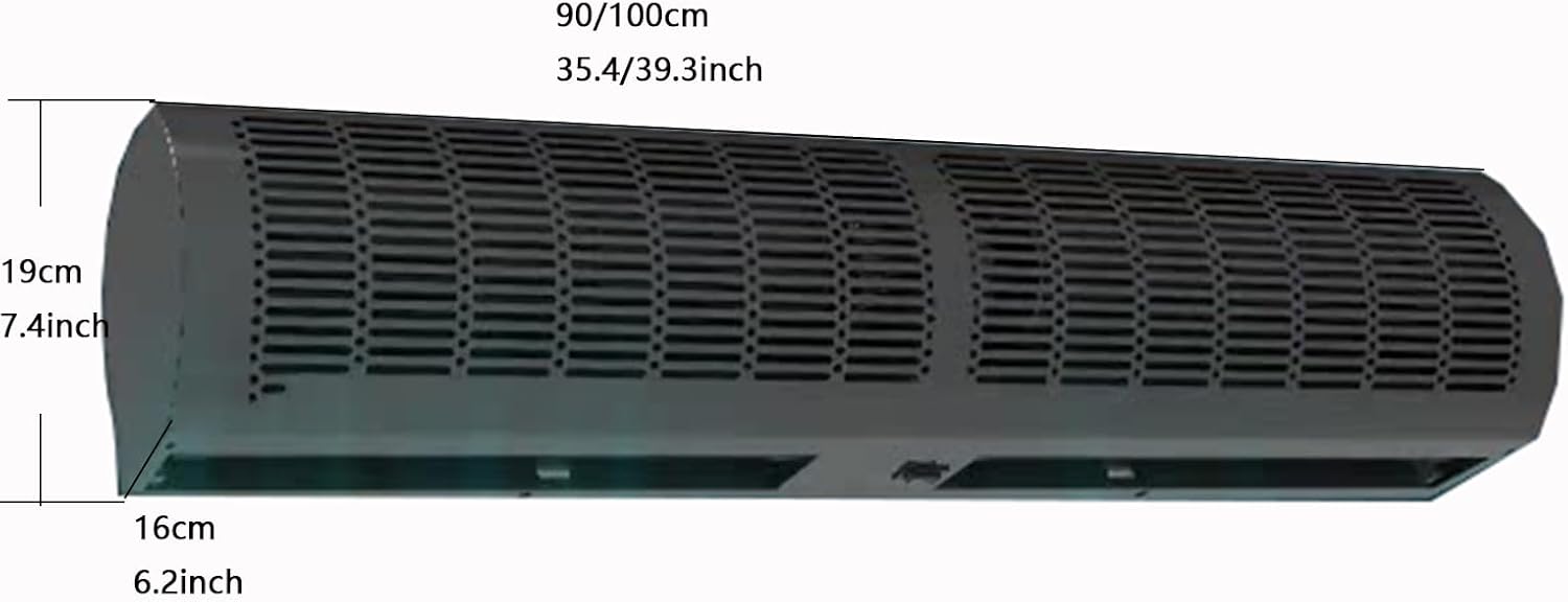 23-inch, 35-inch, 39-inch Black Commercial Thin Door Air Curtain Machine, High-Efficiency Energy-Saving Natural Wind(100cm(39.3inch))