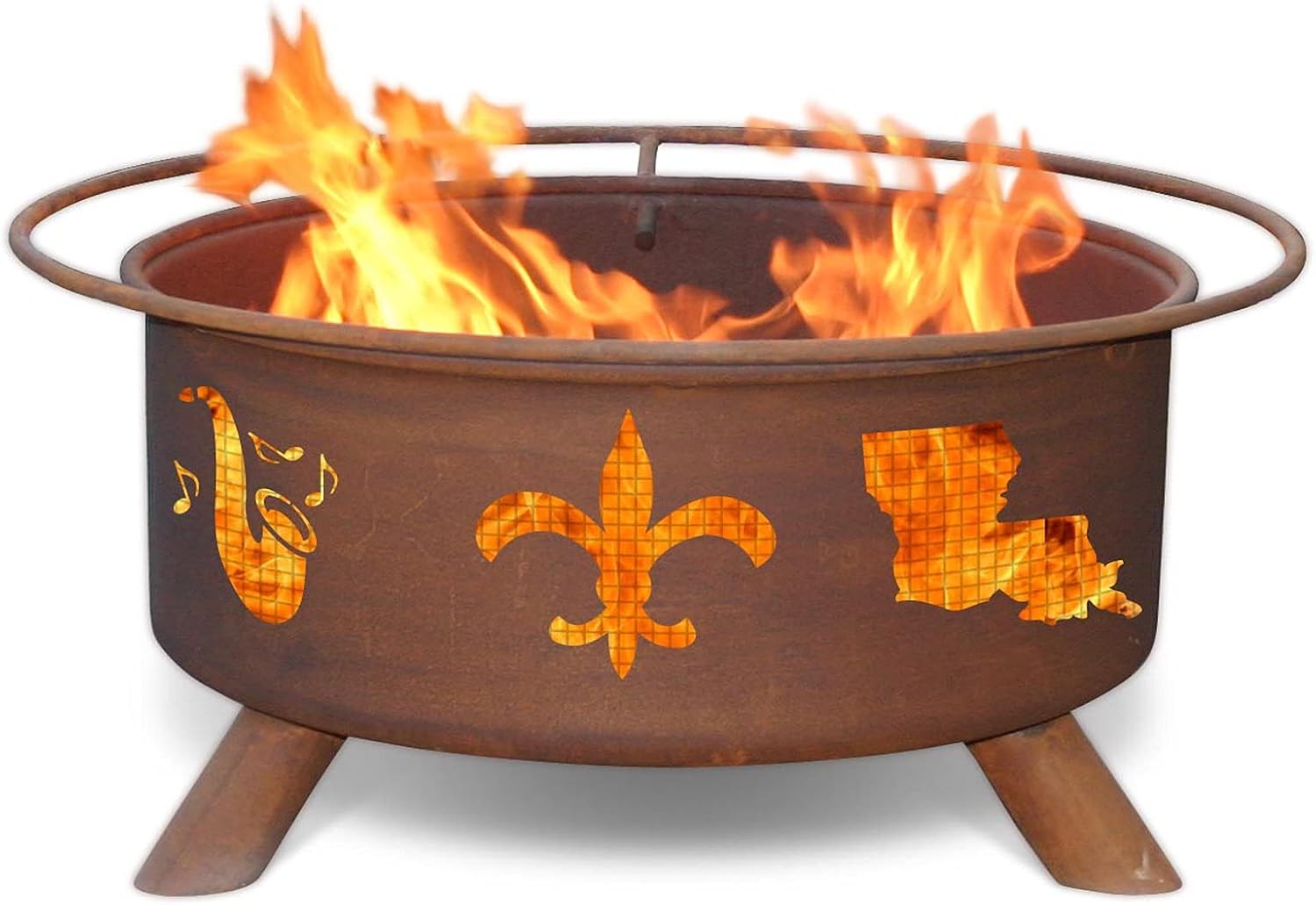 Patina Products F120 Mardi Gras Steel Outdoor Fire Pit - 24 x 24 x 11 inch - Natural Rust Patina Finish