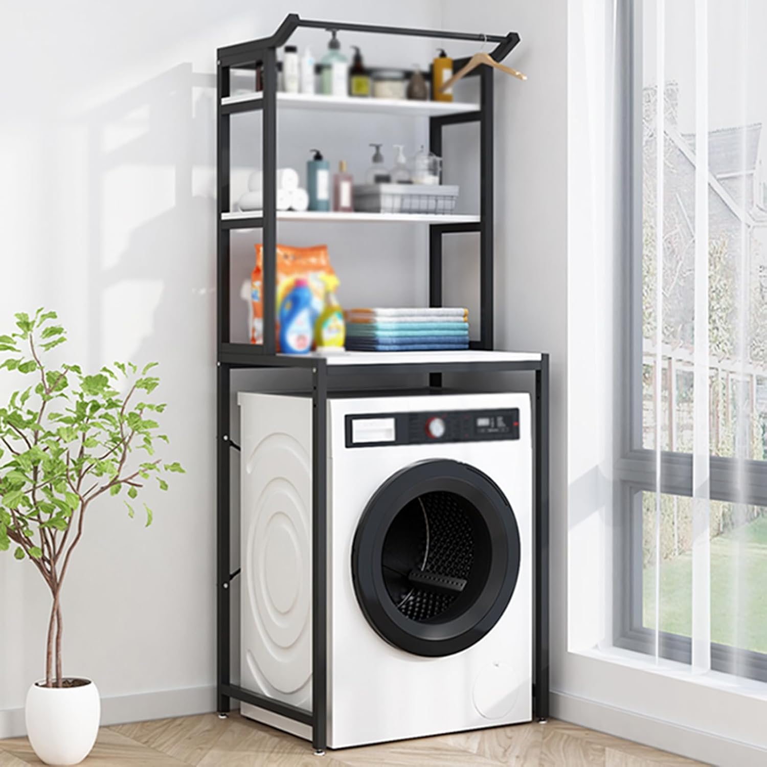 Over Washing Machine Storage Rack, Drum Washing Machine Storage Rack, Over Dryer Rack in Laundry Room