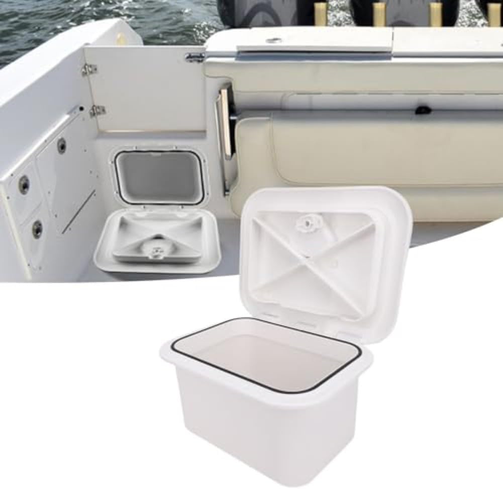 Marine Deck Access Hatch, Rectangle Boat Hatch & Lid, Boat Deck Hatch Lids, Boats Deck Storage Box Built Lightweight Fishing Tackle Box Boat Hatch Cover(White)