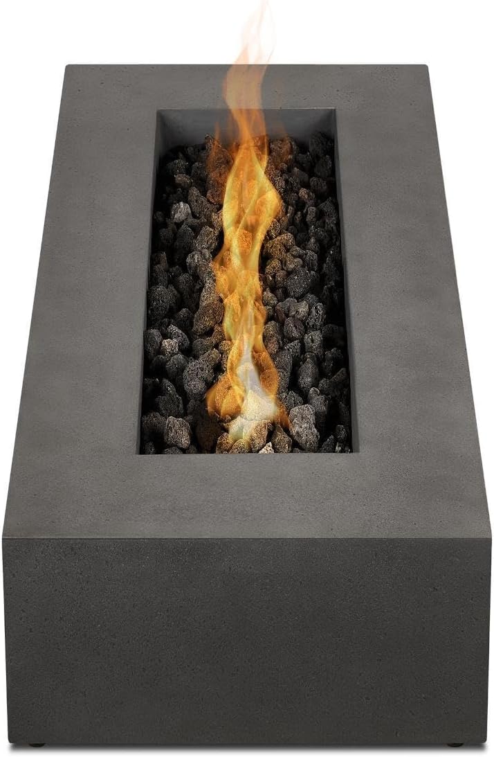 BBQGuys Signature La Valle 72-Inch Rectangle Propane Fire Table - Carbon - 1591LP-CBN