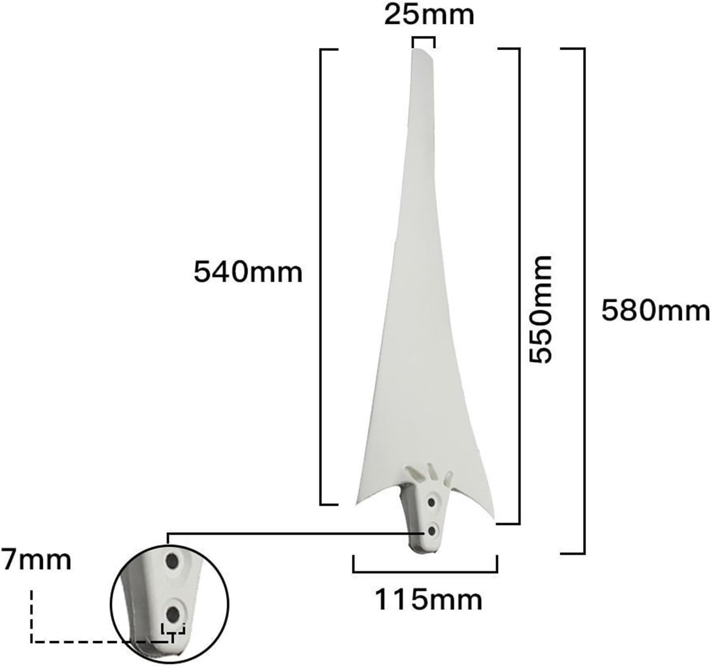 3 Pack DIY Blade with Hub and Cover 600/650/750/800mm Wind Turbine Generator Kit Wind Turbine Accessories Wind Turbine Generator Blades for Horizontal Wind Turbine Windmills(800mm)
