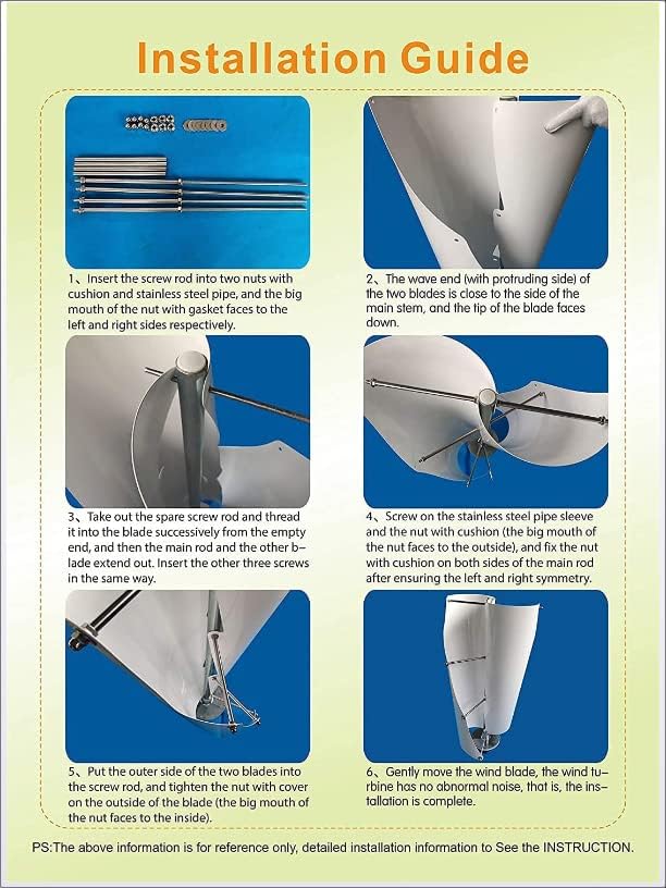 12000W Vertical Wind Turbine, 2-Blade Household Magnetic Levitation Noiseless Wind Turbine Generator Renewable Energy for Home Outdoor Garden