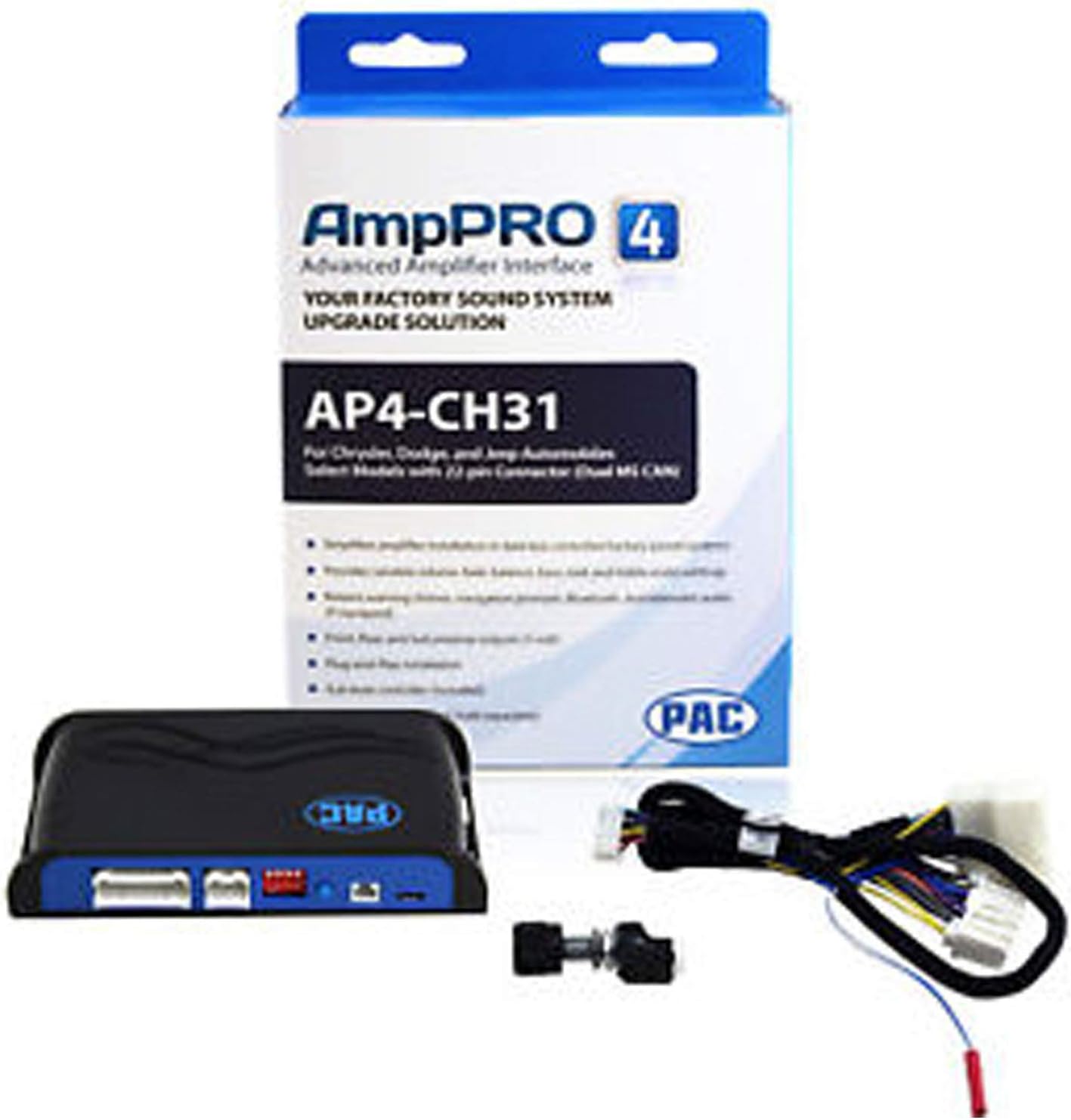 PAC AmpPRO AP4-CH31 Amplifier Replacement Interface Interface for Select 2011-2015 Chrysler, Dodge and Maserati Vehicles