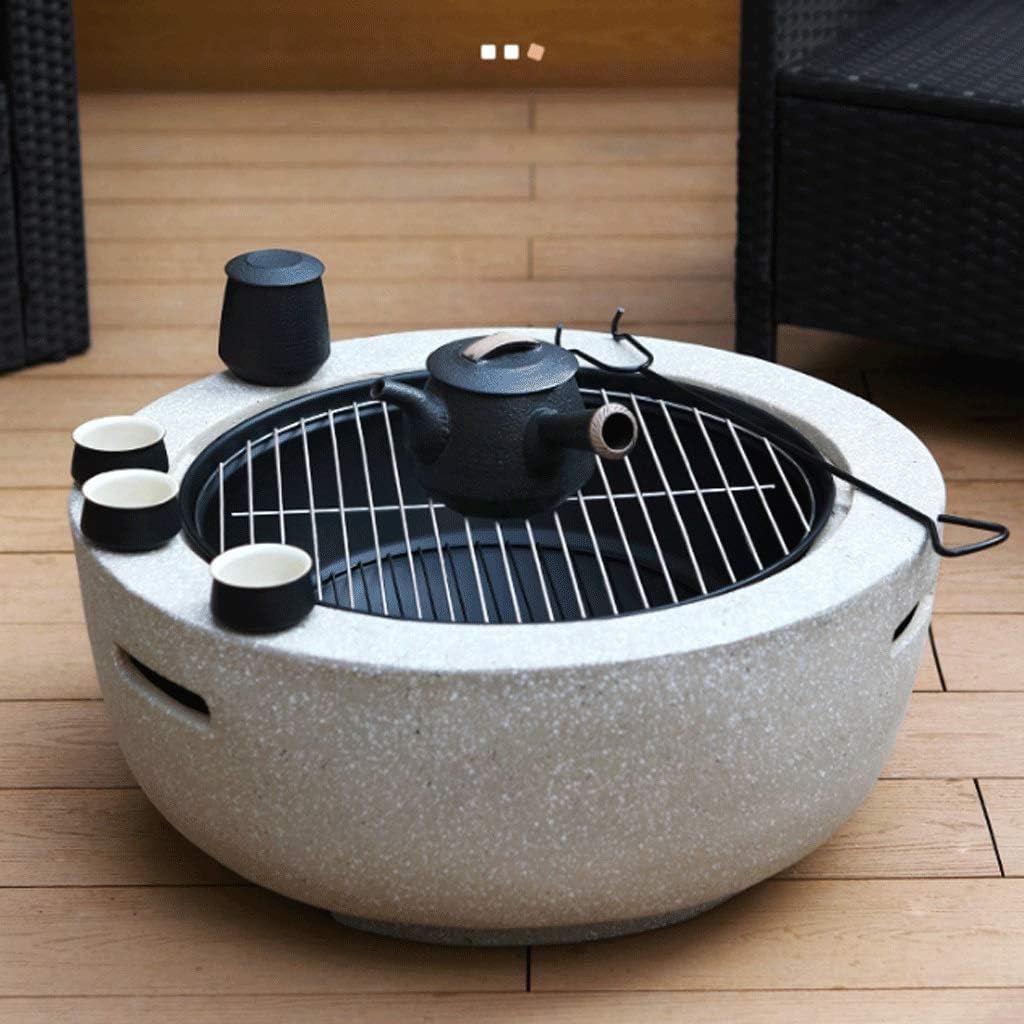 Fire pits Outdoor Fire Pit - Large Bonfire Wood Burning Patio & Backyard Firepit for Outside with Spark Screen, Poker, and Round Fireplace Cover Fire Pit