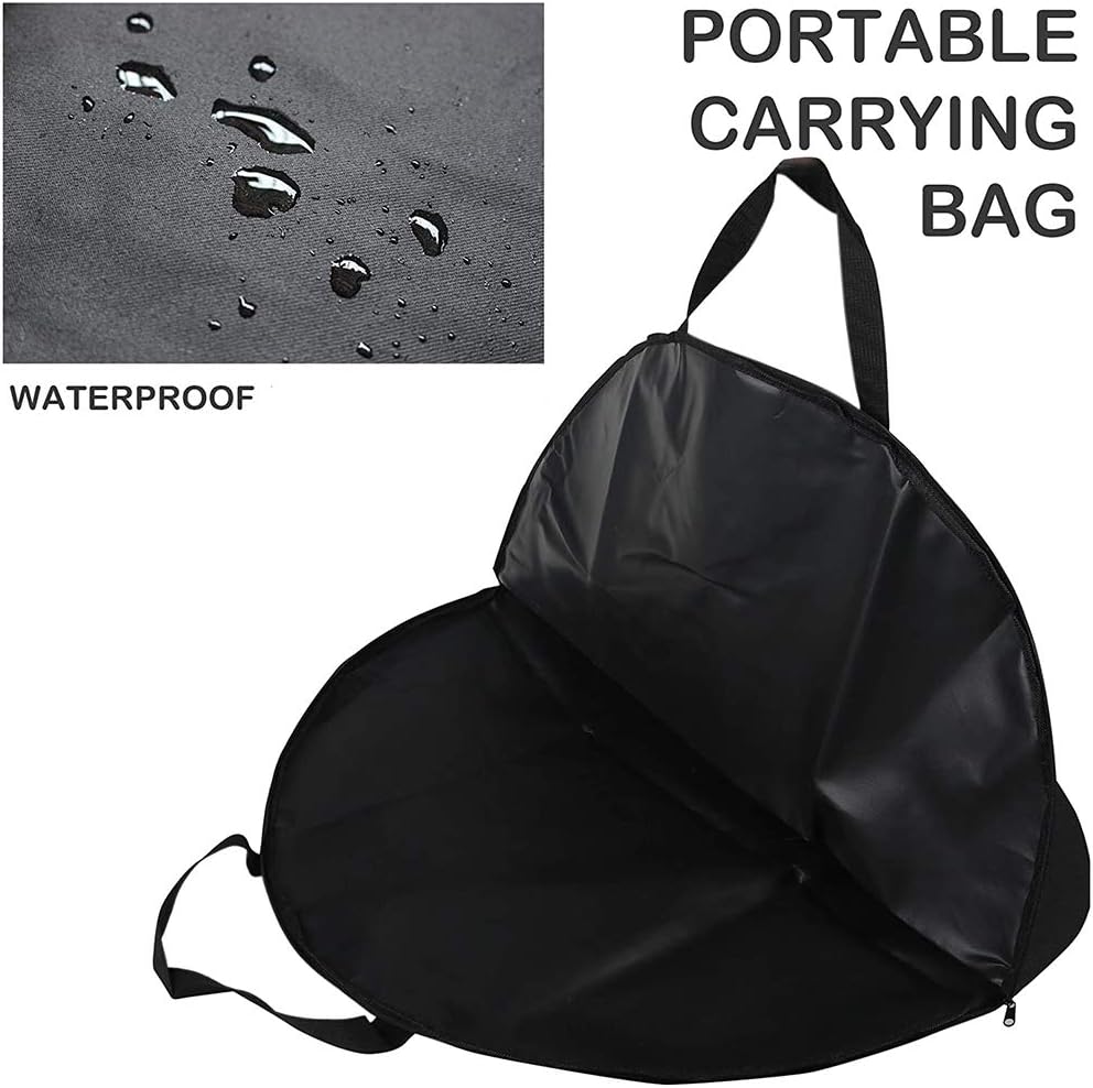 Fire Pit 22 Inch Folding Outdoor Fire Pit, Wood Burning Round Firebowl, with Waterproof Fabric Carrying Bag, for Picnic Camping, Black