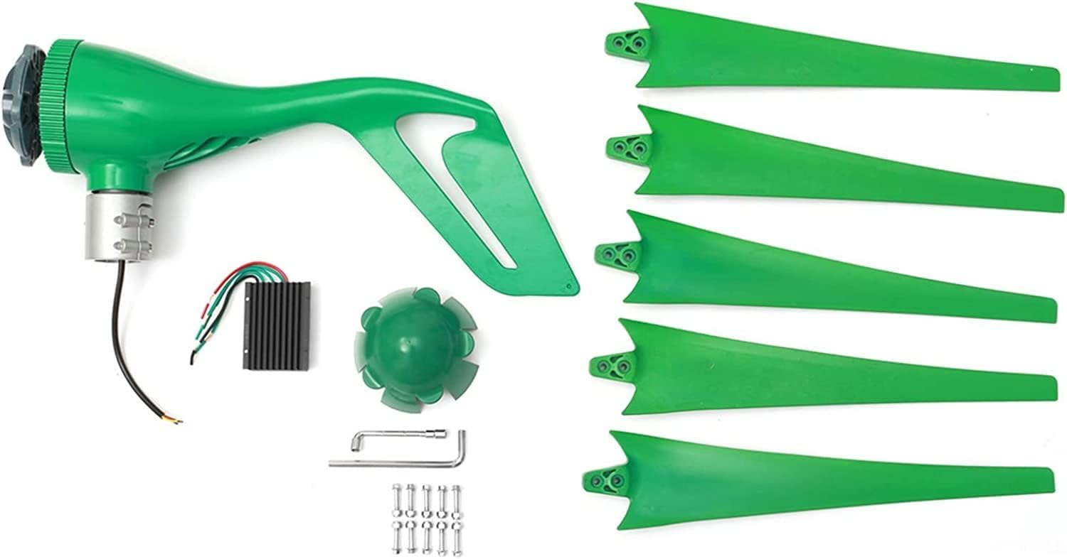 LiuSj JUnSt 9000W 12V 24V 5 Blades Wind Turbine Generator Windmill with Charge Controller, Wind Turbine for Home Camping(Green)