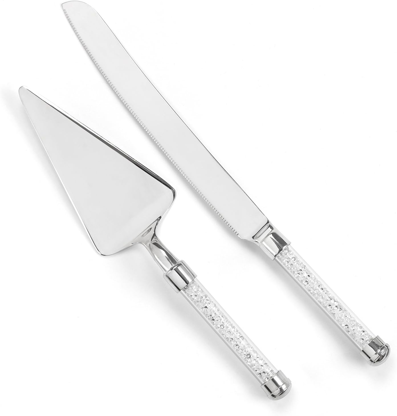 Hortense B. Hewitt Wedding Accessories Cake Knife and Server Set, Glittering Beads