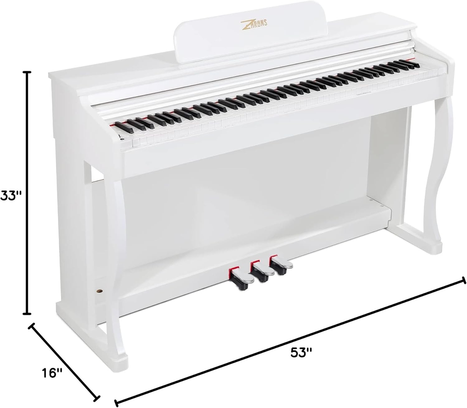 ZHRUNS Digital Piano, 88 Key Weighted Keyboard Piano, Duet Piano Bench with Storage