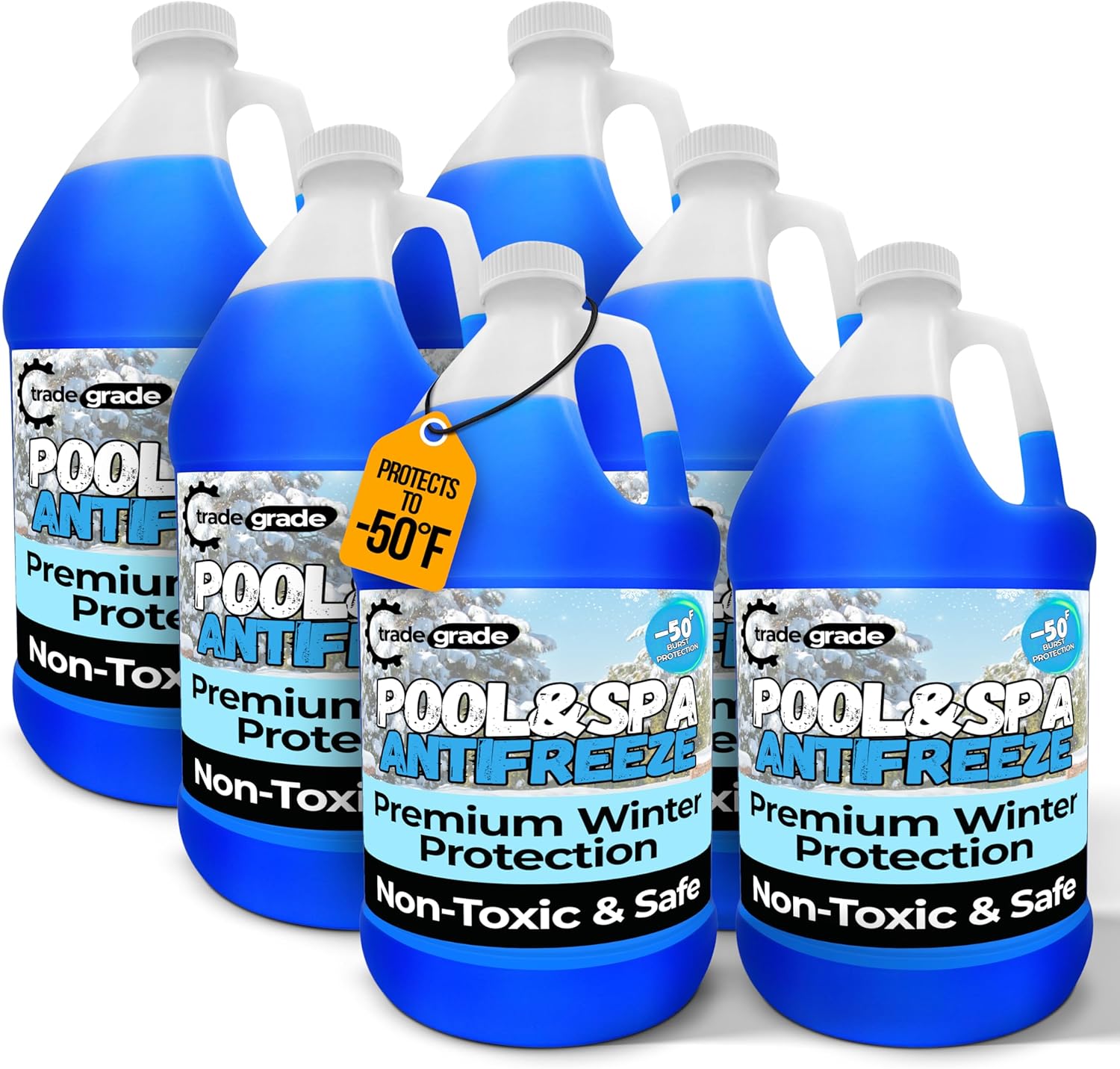 TradeGrade Spa and Pool Antifreeze for Winterizing Inground & Above Ground | 6 Gallon | 50°F Freezing Point Protection