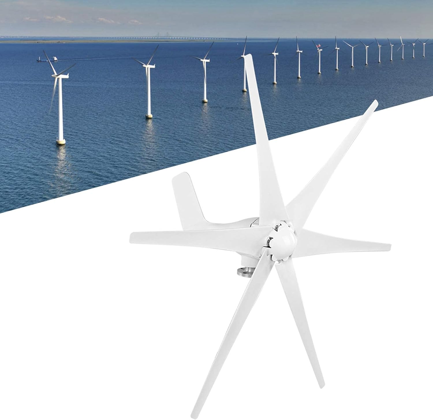 Wind Turbines Kit, Professional Wind Turbines Kit, 1200W 6 Blade Wind Generator, Low Speed Starting Wind, Solar and Wind Power Parts and Accessories (12V)