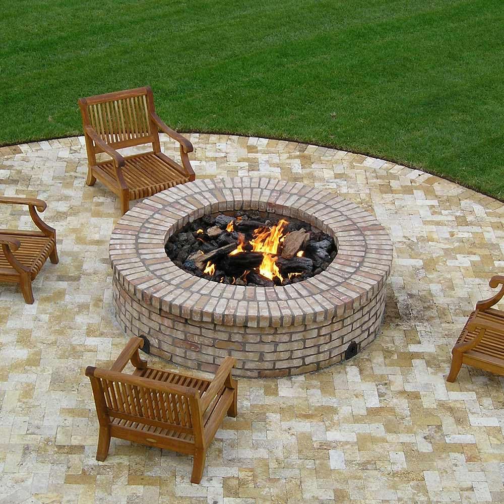 AFG Match Lit Fire Pit Burner Kit (SS-FR-12KIT-PAN-LP-MSCB), Round, 12-Inch Burner, 18-Inch Flat Pan, Propane, Polished Chrome, with Flange, Key, Valve, Flex Line and Fittings