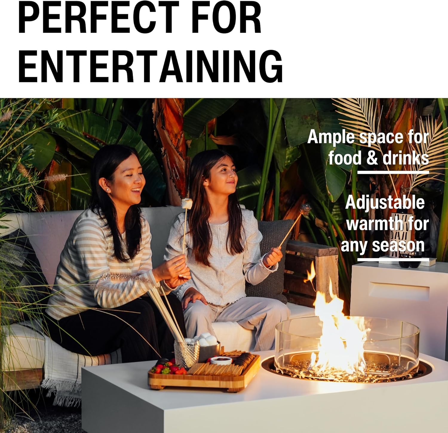 2-in-1 Propane Fire Pit Table | 65,000 BTU's | 50