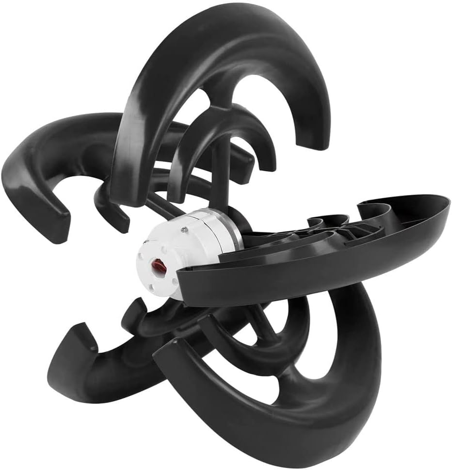 400W Wind Turbine Generator 5 Blades Vertical Axis Wind Power Generator with Charge Controller, Suitable for Terrace, Marine, Motor Home, Chalet, Boat