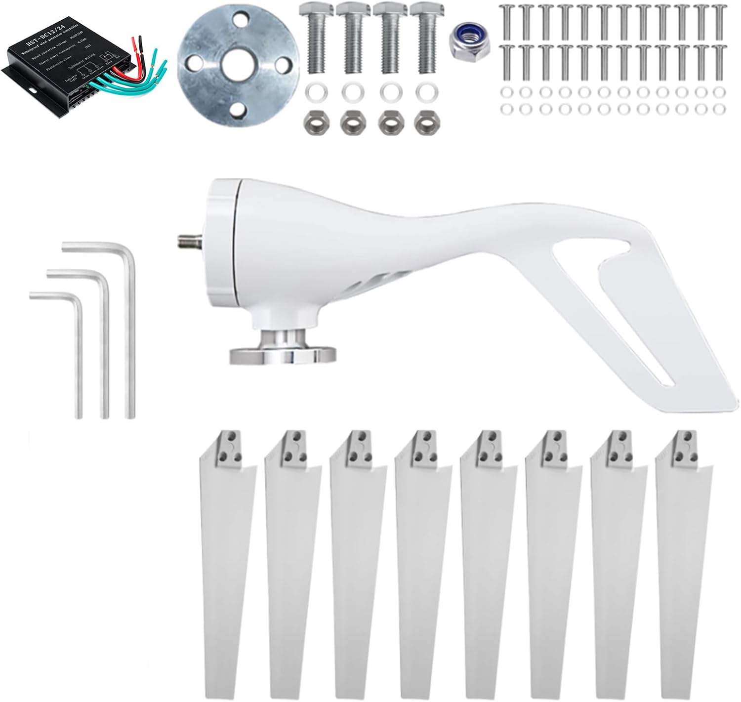 12000W Portable Horizontal Wind Vertical Turbine Generator Kit,Efficient Renewable Energy 12V-220V Off-Grid Power Power Winds Turbine Kit W/Controller