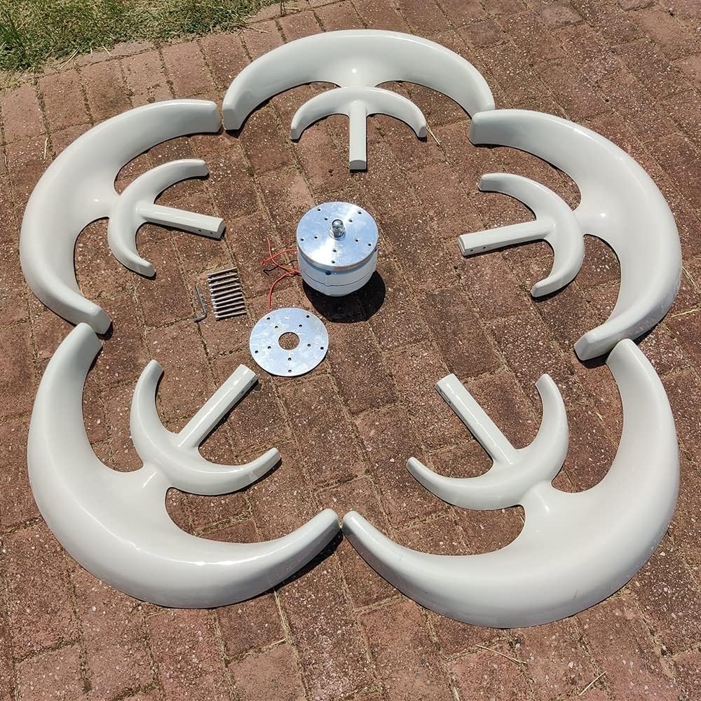 Wind Power Turbine Generator 1000W 12V/24V 5 Blades Wind Turbine Generator Lantern Vertical Axis Motor Kit for Home Hybrids Streetlight Use Electromagnetic (Color : Wind Turbine only, Size : 12V)