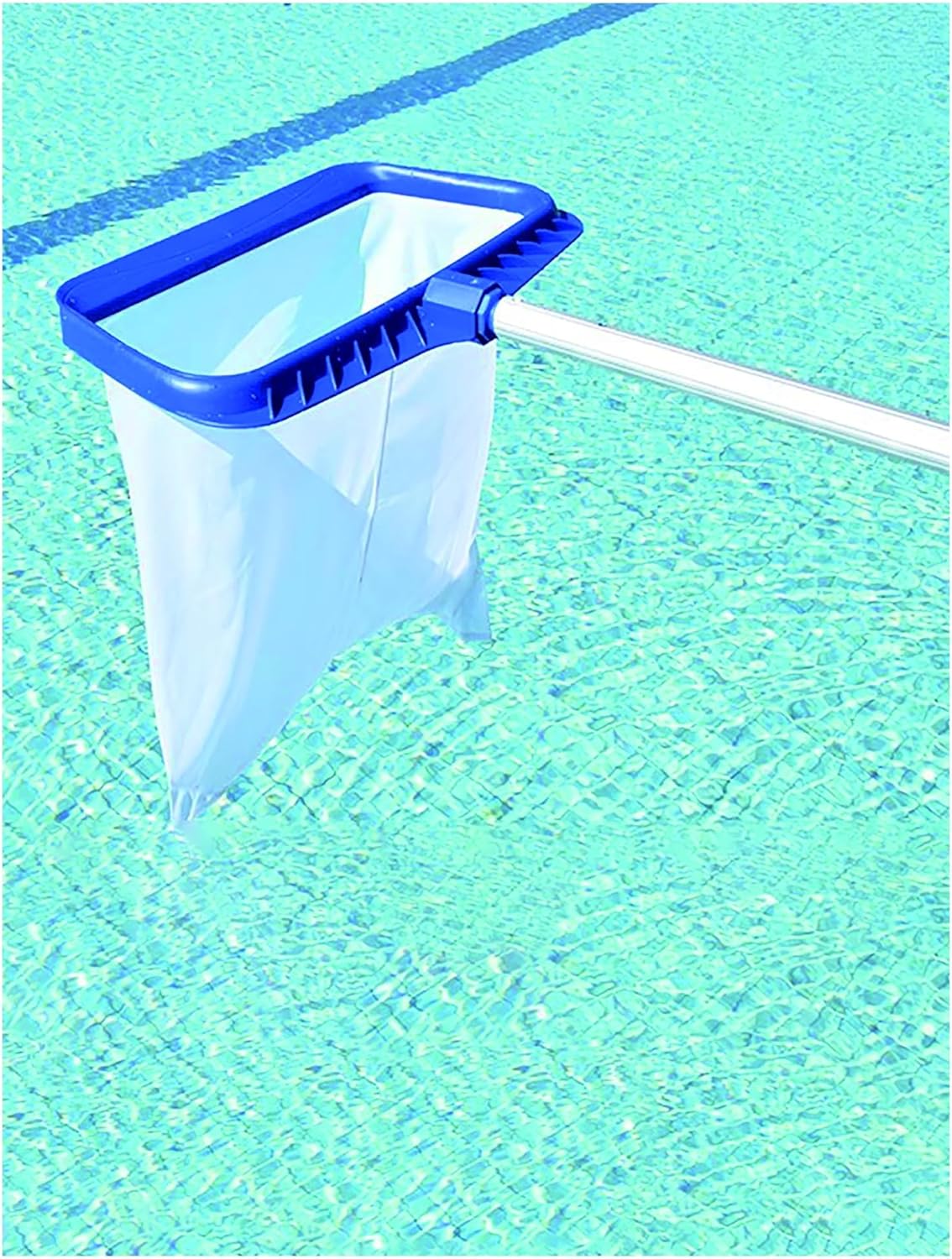 Heavy Duty Swimming Pool Leaf Net Skimmer， Plastic Net Rake for use with Swimming Pool, Spa & Pond， Pool Cleaner Supplies & Accessories(Milk,300cm)