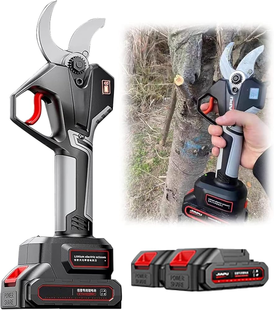 Pruning Shears Electric Pruning Shears Cordless Portable Branch Cutter Electric Pruner for Outdoor Gardening with 1.97 Inch Cutting Diameter (2 X