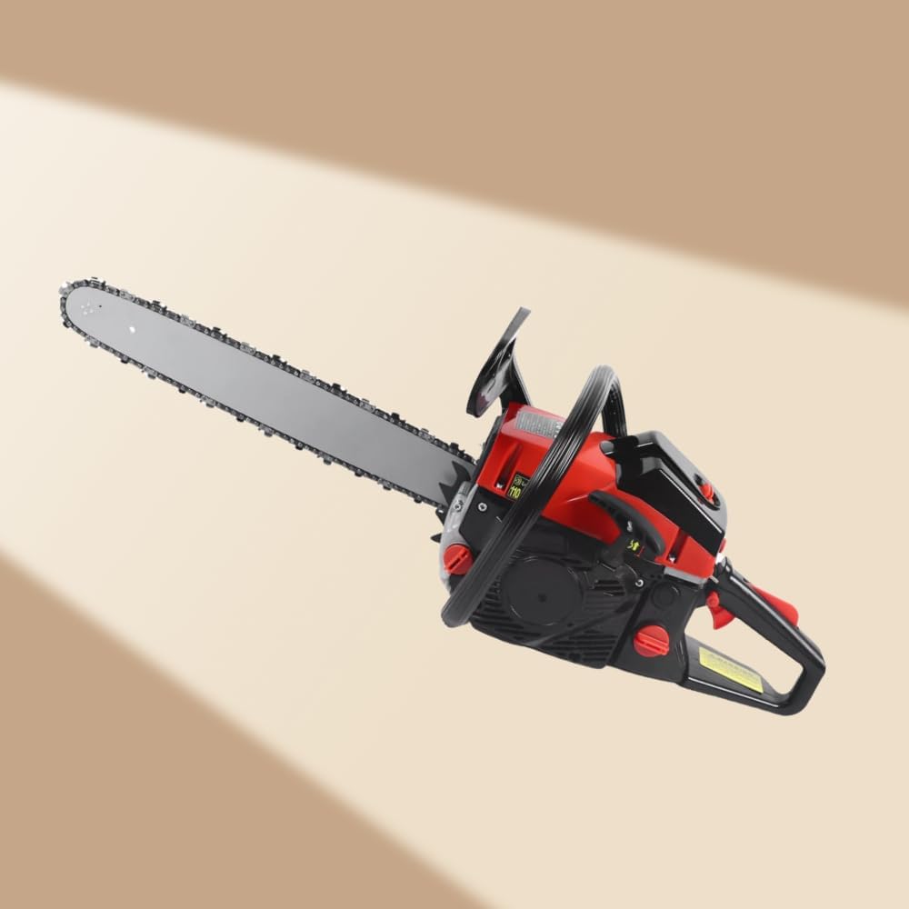 58CC Gasoline Chainsaw, 2-Cycle Gas Powered Chainsaw, 2200W Handed Petrol Gasoline Chain Saw for Tree Wood Cutting