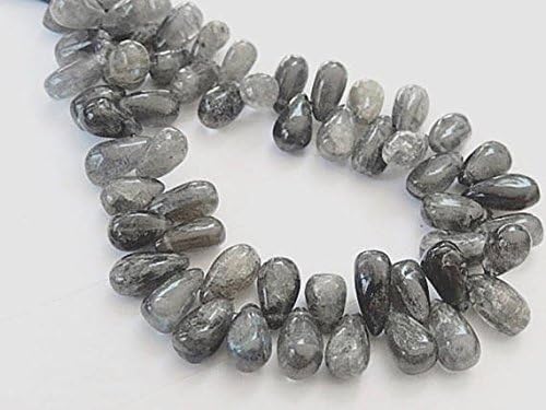 Labradorite Gemstone Bead. Semi Precious Gemstone. Smooth Teardrops, 9-11mm 15 pcs
