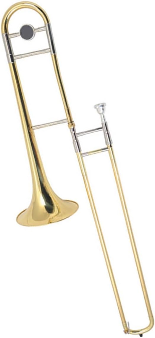 Adult Trombone Instrument Professional Playing Trombone Instrument B Flat Tenor String Pipe Suitable For Beginners(Silver)