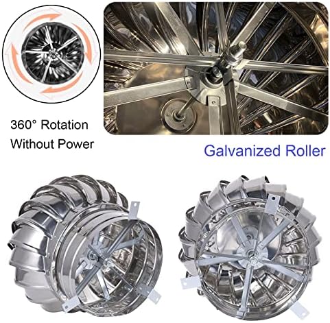 ntilator Turbines, Stainless Steel Pipefit Roof ntilating Fan Wind Turbines for All Weather, Rotating Chimney Cowl Cap Air nt Attic ntilator for Houses Factory Attic Farm