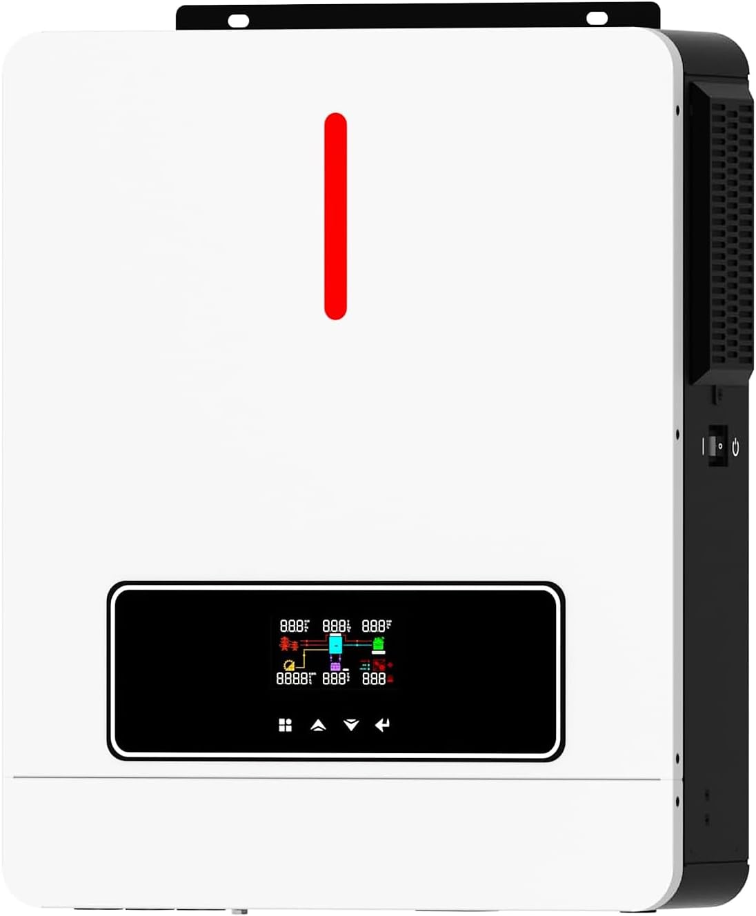 3600W Hybrid Solar Inverter - 24V DC to 110V AC Pure Sine Wave, Built-in 120A MPPT Controller, Dustproof & Easy Installation for Home Backup, RV, Off-Grid Use