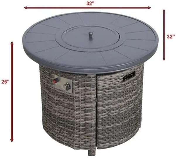 Living Source 25'' H x 32'' W Outdoor Fire Pit Table with Lid