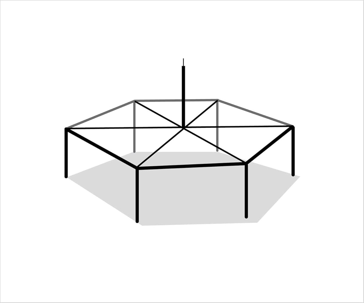 30' Hexagon Canopy Tent Frame Only | for Parties, Vendors, Weddings, and Events | Commercial and Residential Use (Tent Top Not Included)