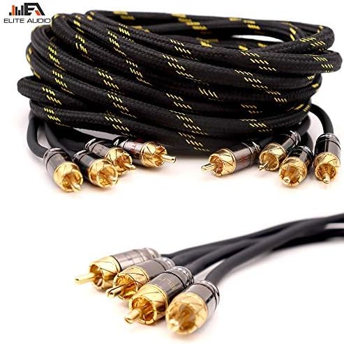 Elite Audio Pro Series Amplifier Wiring Kit & 4-Channel RCA Combo - 2500w Max Power, 8GA (AWG) Cables, Dual RCA Sets, ANL Fuse & Holder (Model: EA-PROK8 + EA-PRO417)