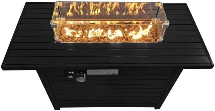 Living Source 25'' H x 42'' W Steel Propane Outdoor Fire Pit Table with Lid