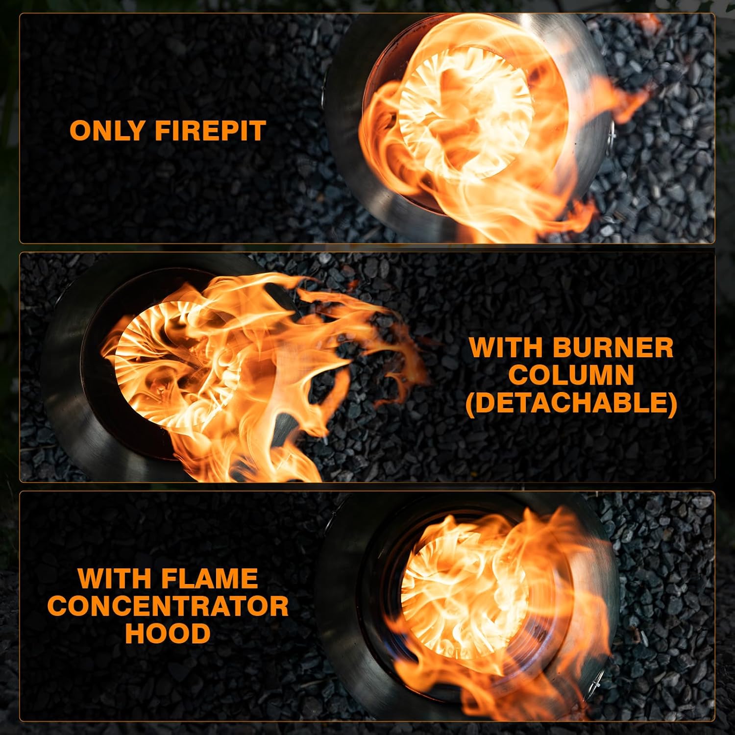 CHANGE MOORE Smokeless Fire Pit with Stand & Grill Rack - Triple Combustion Stainless Steel Fire Bowl with Wood Gasification Tech, 360° Airflow, 150% Efficiency for Portable Camping with Gloves