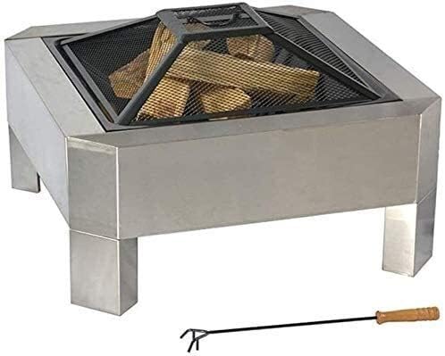 Fire Pits Outdoor Wood Burning 71Cm Diamete Fire Pit - Outdoor Fire Large Bonfire Wood Burning Patio Coal Grill Firepit for Outside Grill Charcoal Smokeless with Cover BBQ Cooking for Outside Camping