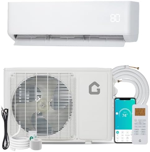 GarveeHome 24000BTU Mini Split Air Conditioner& Heater, 23 SEER2 208-230V Wall-Mounted Ductless AC Unit Cools Rooms Up to 1500 Sq. Ft, Efficient Inverter AC with Heat Pump & Installation Kit