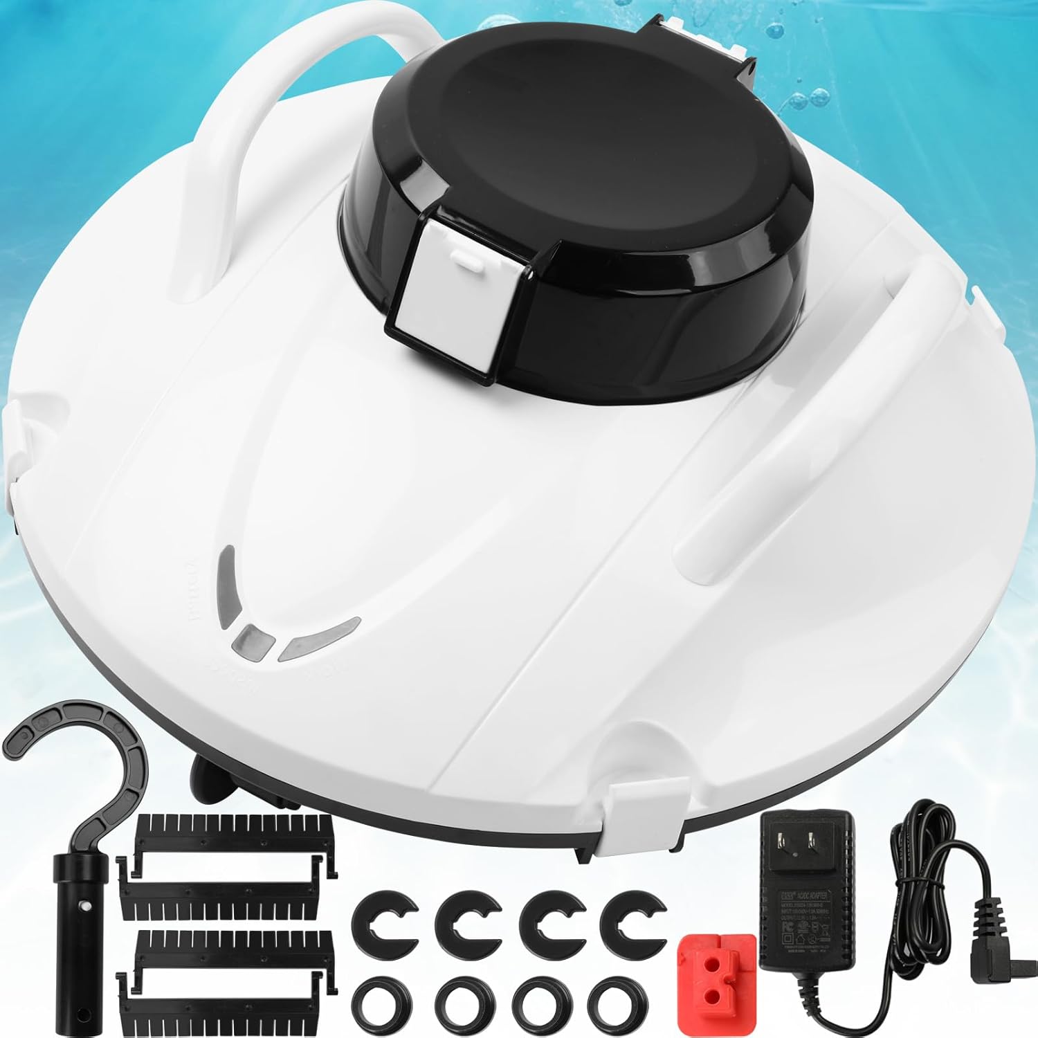 Cordless Robotic Pool Cleaner, Smart Navigation, 110+ Min Runtime, Waterline Scrubbing, Cleans Floor, Auto Self-Parking, Waterproof for Pools Up to 1000 SQ/FT