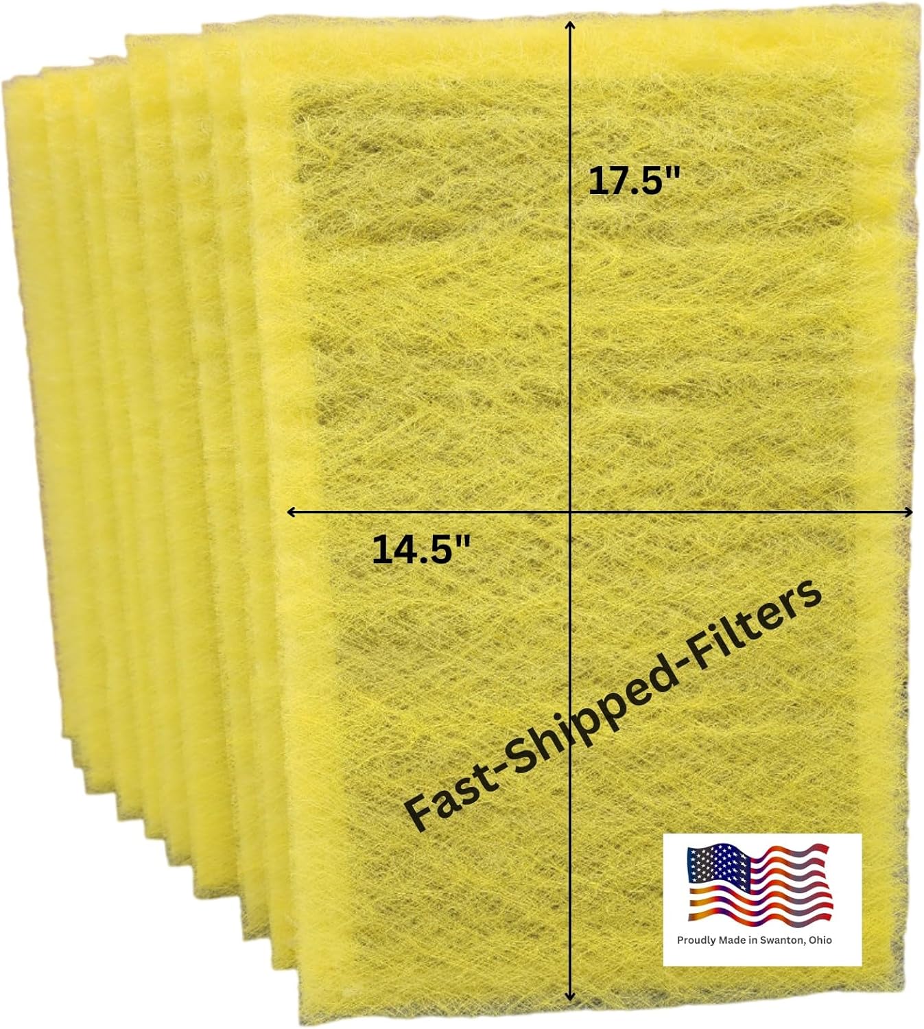Fast-Shipped-Filters 10 Pack 16x20 Replacement Filter Pads Compatible with MicroPower Guard One Hour Air Cleaner 16x20 Refill Yellow