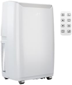 14,000 BTU Portable Air Conditioner with Built-In Dehumidifier - Portable AC Unit for Rooms Up to 750 Sq Ft - Remote Control, Window Mount Exhaust Kit, Easy to Move, White