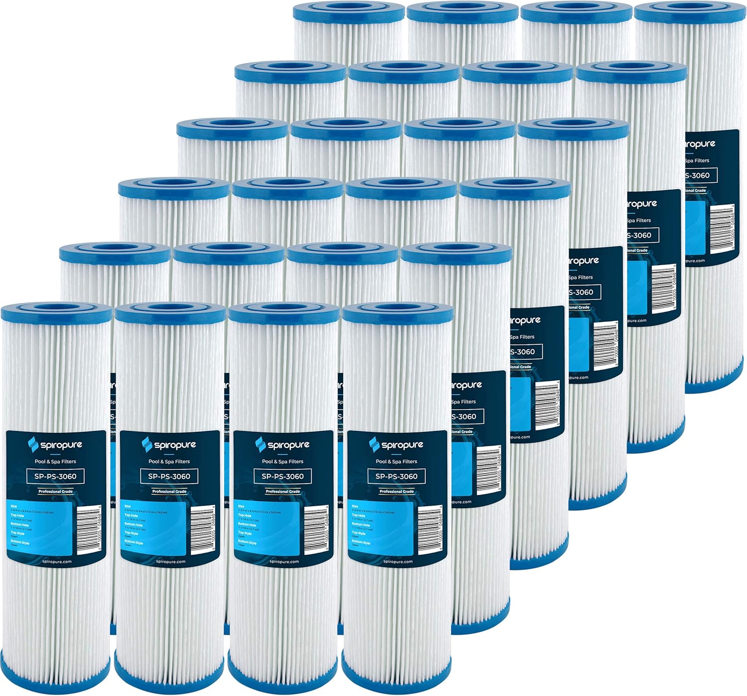 SpiroPure Replacement for Pleatco PH6 Unicel T-380 C-2306 Filbur FC-3060 Hot Tub Spa Pool Filter Replacement Cartridge (Case of 24)