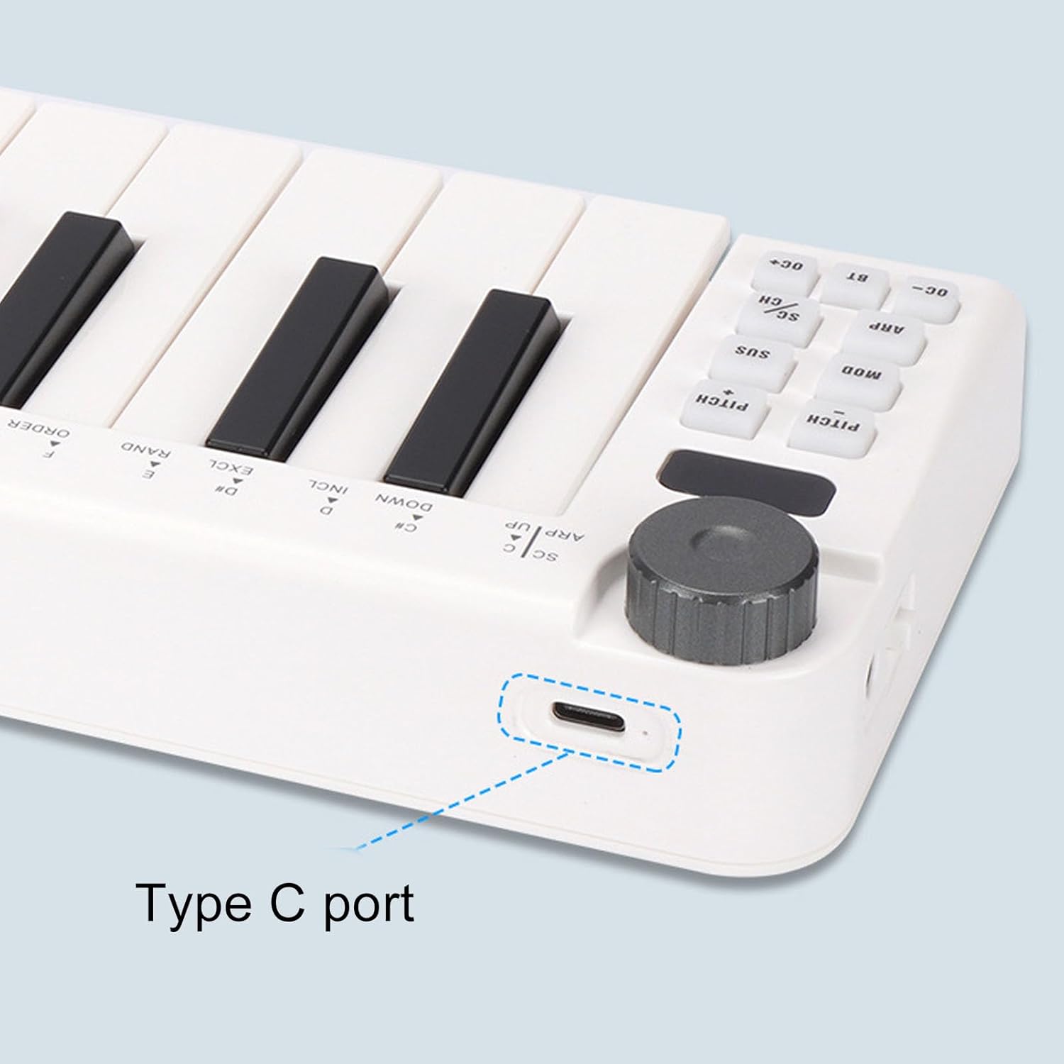 25 Sensitive Keys MIDI Keyboard Controller, Portable Design Rich Functionality with Wide Connectivity