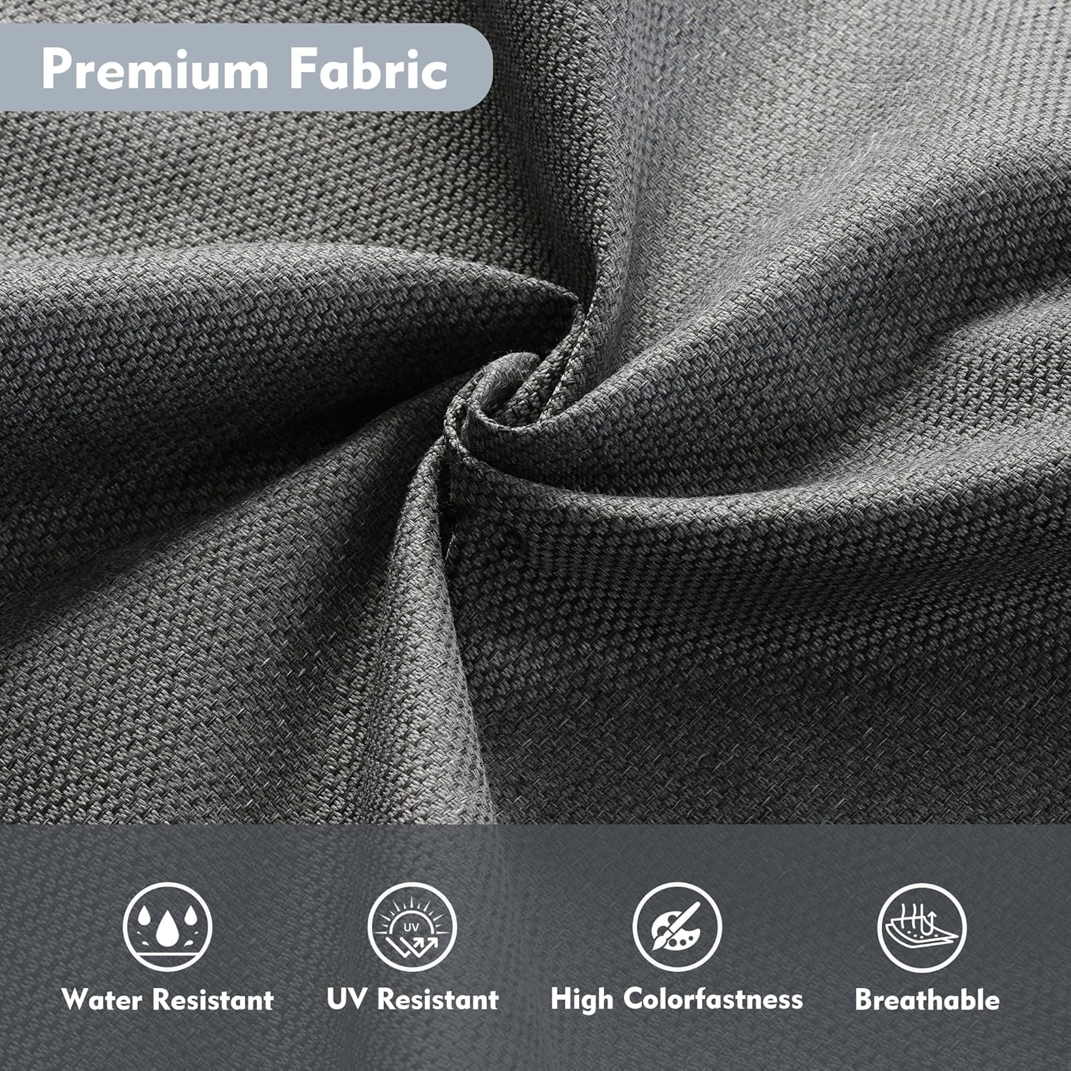 3 Pieces Patio Set Outdoor Wicker Furniture Sets Modern Rattan Chair Conversation Sets with Coffee Table for Yard and Bistro (Dark Grey)